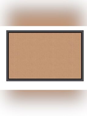 NWT Cork Bulletin Board with Black Frame - Tan Cork Surface 23.85 1.57 x 18”